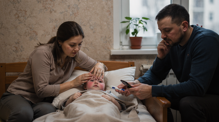 Высокая температура у ребёнка: когда вызывать скорую, а когда лечить дома